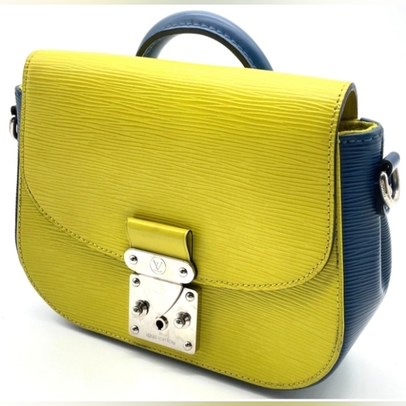 Louis Vuitton Epi Vibrant Yellow & Blue Eden PM 2Way Crossbody Bag W/Box/Keys/DB - Picture 3 of 16